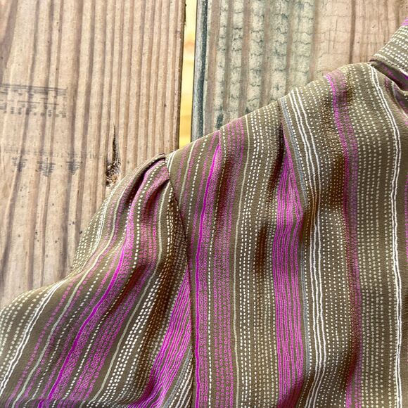 Vintage 1980s Francesca of Damon for  Starington Striped Silk Blouse - S/M - Picture 9 of 13